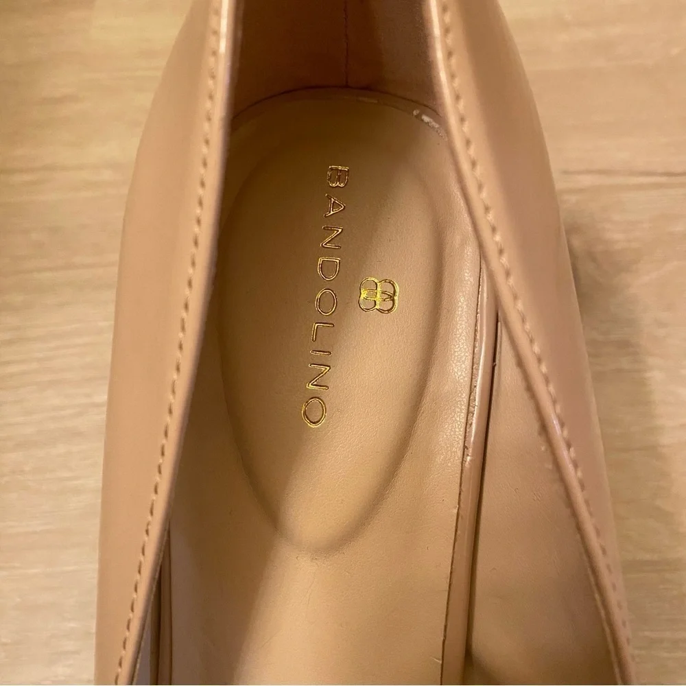 Nude Bandolino Platform Heels Peep Toe Pumps Womens 10